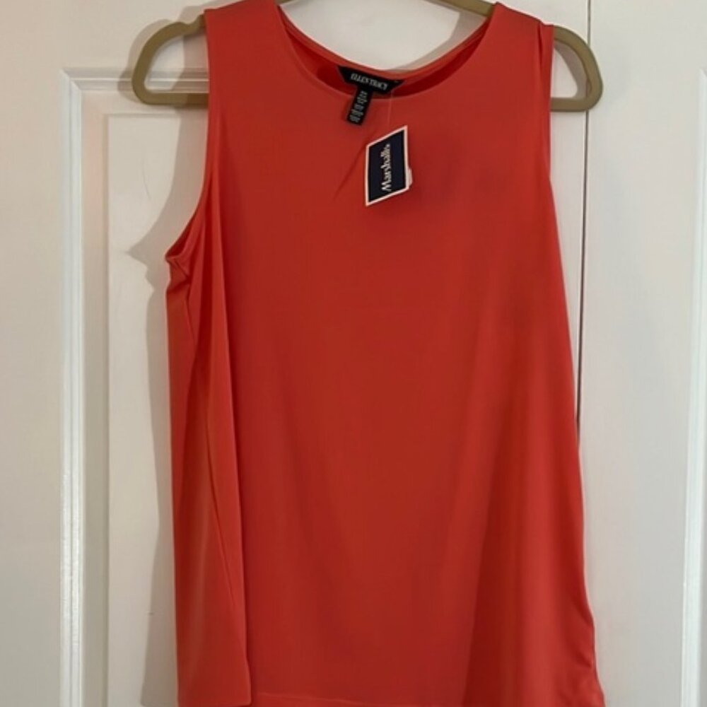 Ellen Tracy Orange Sleeveless Tank Top